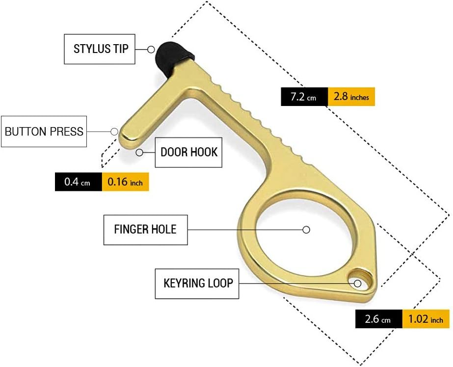 Brass Door Opener Keychain — 3 Pack, view 2