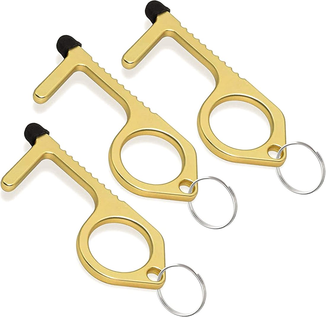 Mobi Lock Brass Door Opener Keychain — 3 Pack